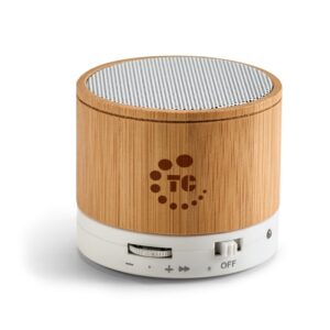 Caixa de Som Bambu com Microfone