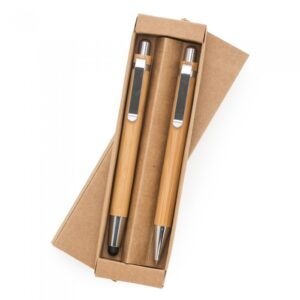 Kit Ecológico Caneta e Lapiseira Bambu Personalizado