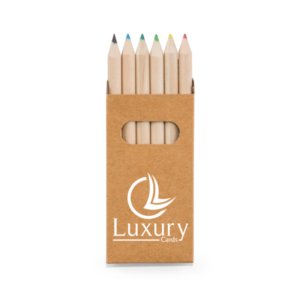 Caixa de Cartão com 6 Mini Lápis de Cor Personalizada