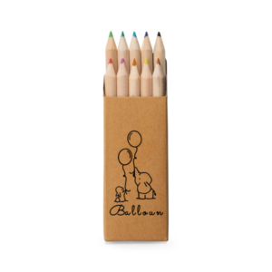 Caixa de Cartão com 10 Mini Lápis de Cor Personalizada