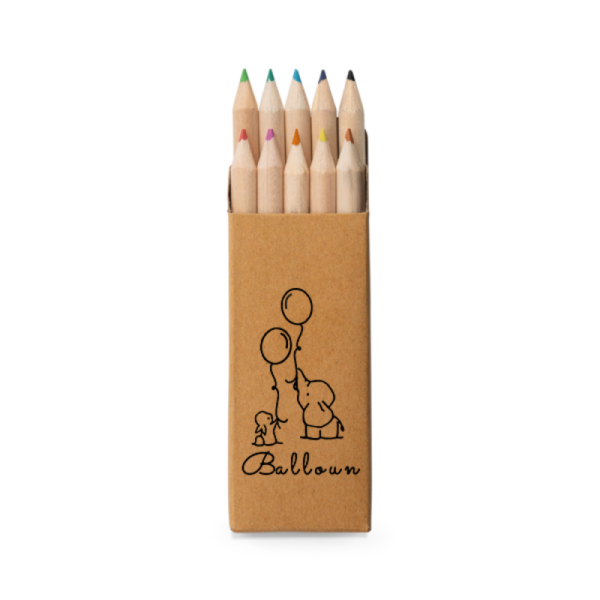 Caixa de Cartão com 10 Mini Lápis de Cor Personalizada
