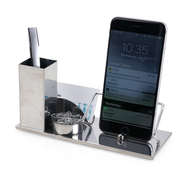 Kit Escritório em Inox 4 em 1 Personalizado Frete Grátis - Mínimo 10 - Image 2