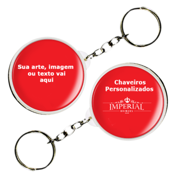 Chaveiro Dupla Face 3,5 cm Personalizado Frete Grátis - Mínimo 100