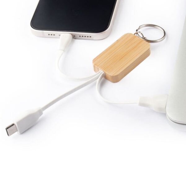 Chaveiro Bambu com Cabo Carregamento Personalizado Frete Grátis - Mínimo 20 - Image 3