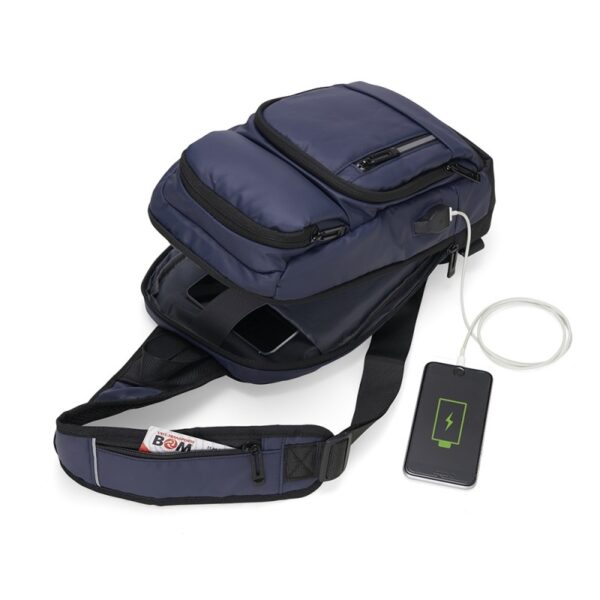 Mochila de Ombro USB Personalizada Frete Grátis - Mínimo 5 - Image 4