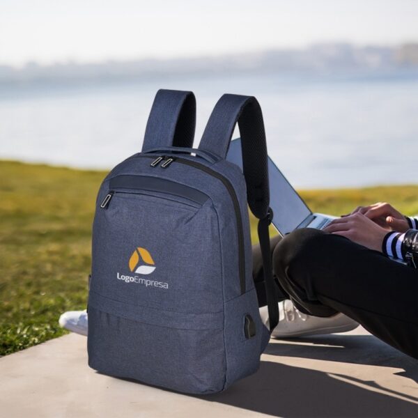 Mochila de Nylon USB 21L Notebook 15,6" Personalizada Frete Grátis - Mínimo 10 - Image 5
