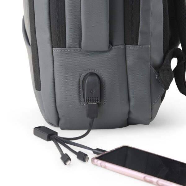 Mochila Couro Sintético USB 23 Litros Personalizada Frete Grátis - Mínimo 5 - Image 2