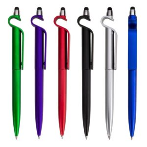 Caneta Plástica Touch com Suporte Personalizada Frete Grátis - Mínimo 300