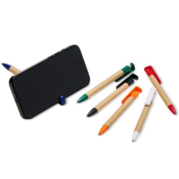 Caneta Ecológica com Suporte para Celular Personalizada - Mínimo 500